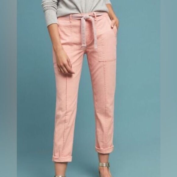 Anthropologie Pink Linen Blend The Wanderer Utility Pants - Women’s  28 - Picture 1 of 9